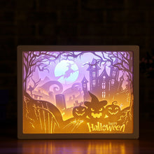 Load image into Gallery viewer, 3D Paper Carving Night Lights LED Table Lamp Bedroom Bedside Night Lights Christmas Halloween Carved Decor Lamp Birthday Gifts