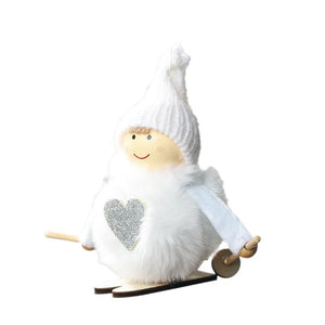 Noel Christmas Angel Girl Ski Plush Dolls Christmas Tree Ornament Pendant Party Christmas Decoration for Home